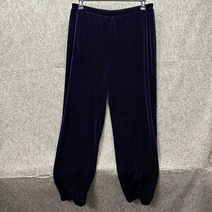 Chico's Travelers Pull On Velvet Jogger Pants Women's Size 2 / 12 Purple